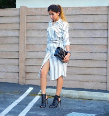 STRIPES SHIRT DRESS