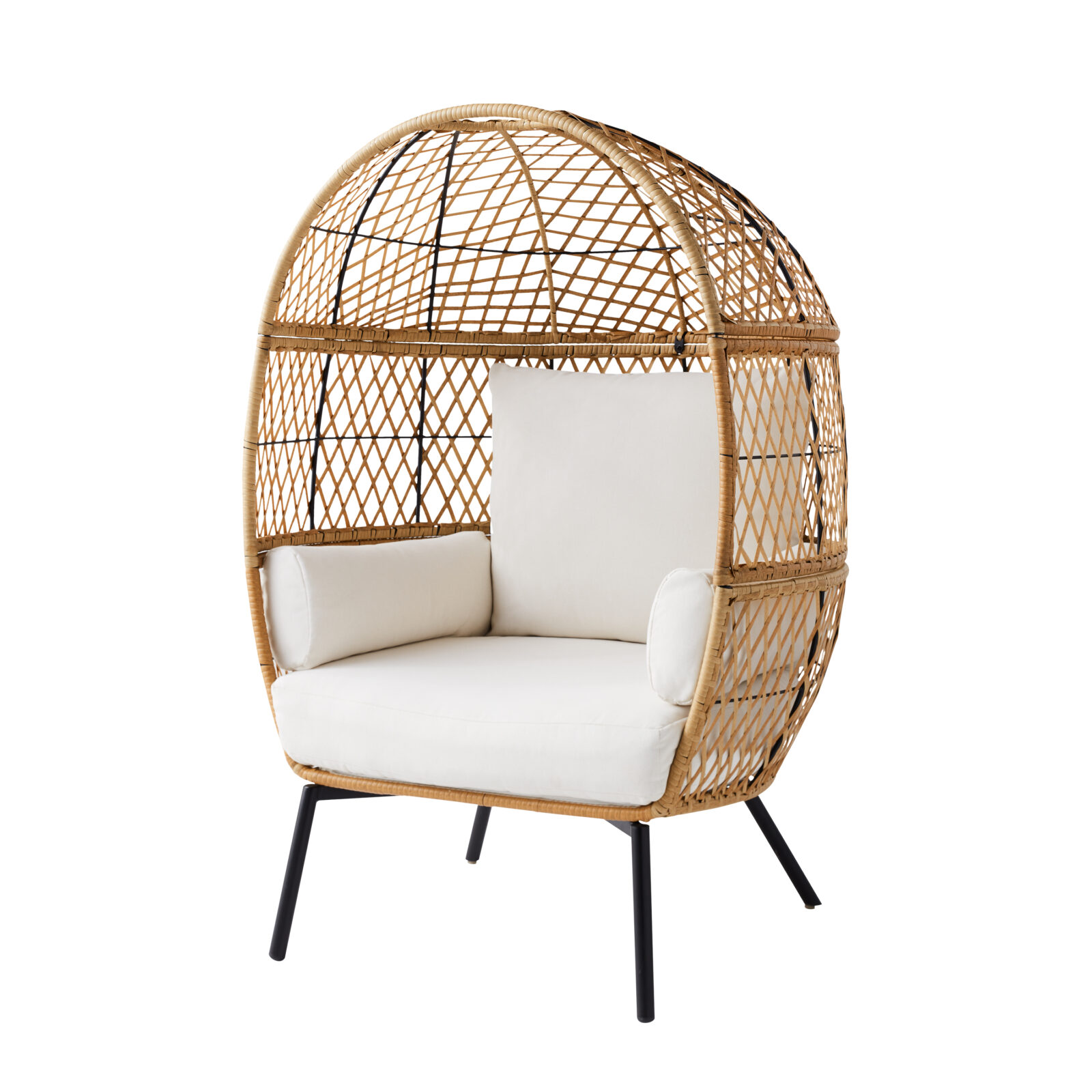 rattan floor standing egg chair