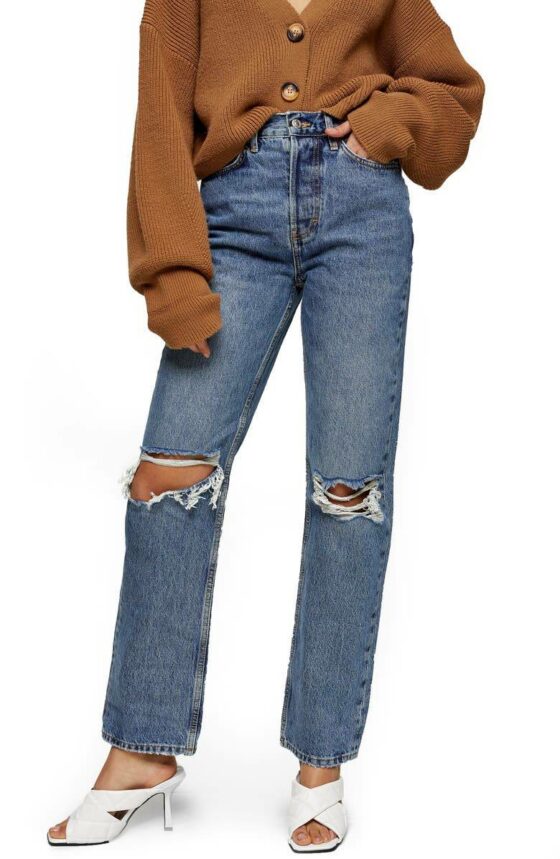 topshop ripped dad jeans